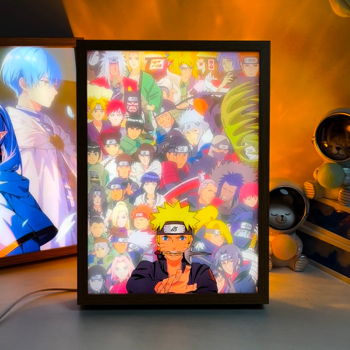 Pintura con luz LED de todos los personajes de Naruto, regalo de mercancía de anime, luz de noche HY03