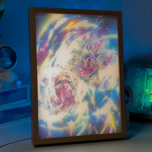 Marco de fotos con luz LED para pintar con el anime Dragon Ball Goku Ultra Instinct