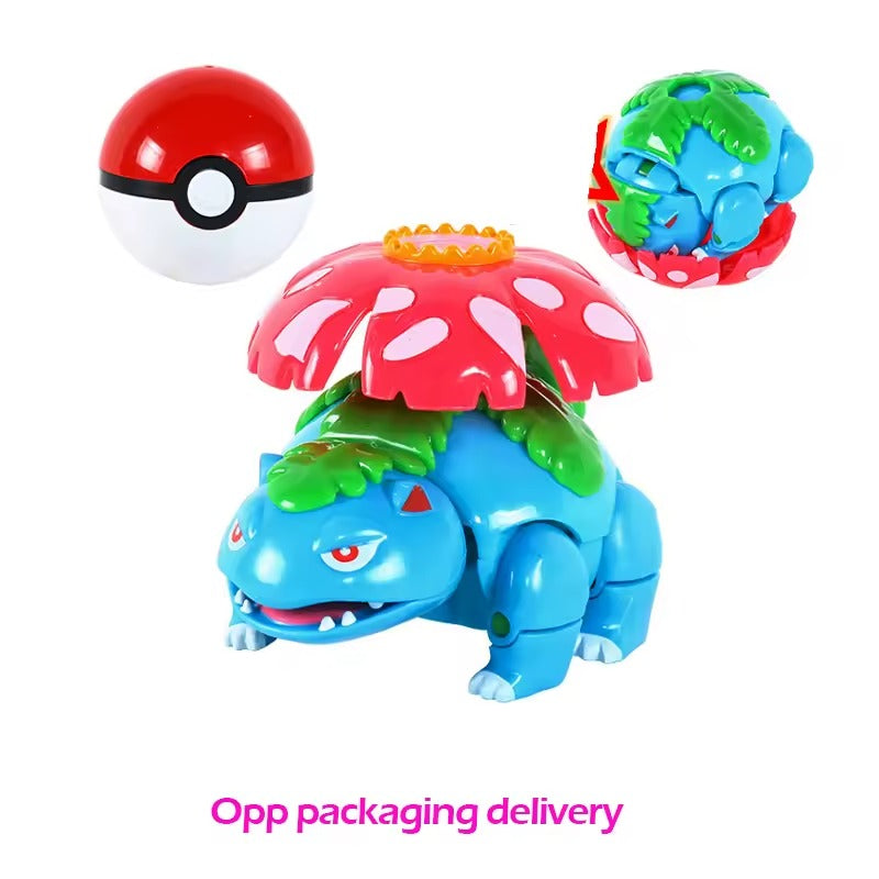 Pokemon Pokeball Figure Transformation Toy Pikachu Charizard Venusaur Blastoise Mewtwo Gyarados Solgaleo Lunala Eevee poke ball gift