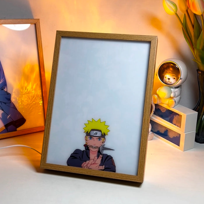 Pintura con luz LED de todos los personajes de Naruto, regalo de mercancía de anime, luz de noche HY03