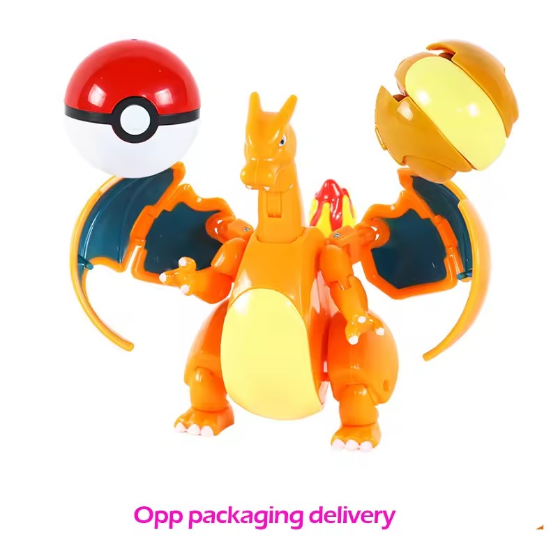 Pokemon Pokeball Figure Transformation Toy Pikachu Charizard Venusaur Blastoise Mewtwo Gyarados Solgaleo Lunala Eevee poke ball gift