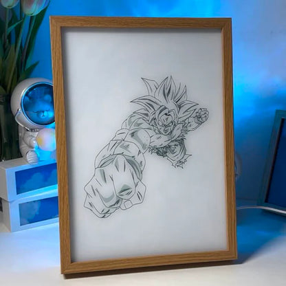 Dragon Ball Goku Ultra Instinct Anime LED Light Painting Photo Frame