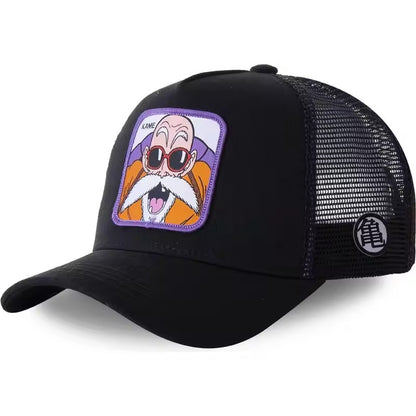 New Dragon Ball Son Goku Cap Summer Travel Peaked Cap Men's Embroidery Hip-Hop Cap Style Sun Visor Adjustable Trucker Mesh Cap