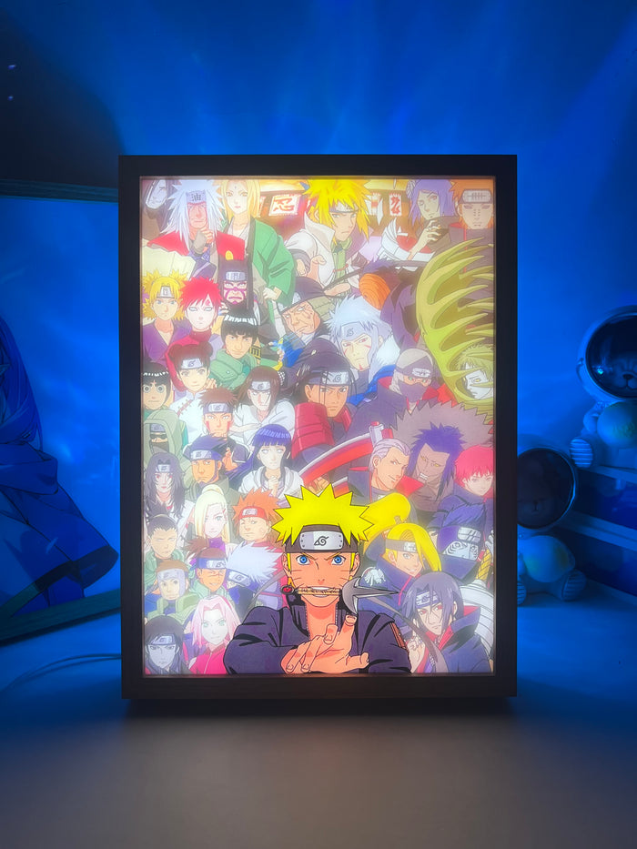 Pintura con luz LED de todos los personajes de Naruto, regalo de mercancía de anime, luz de noche HY03