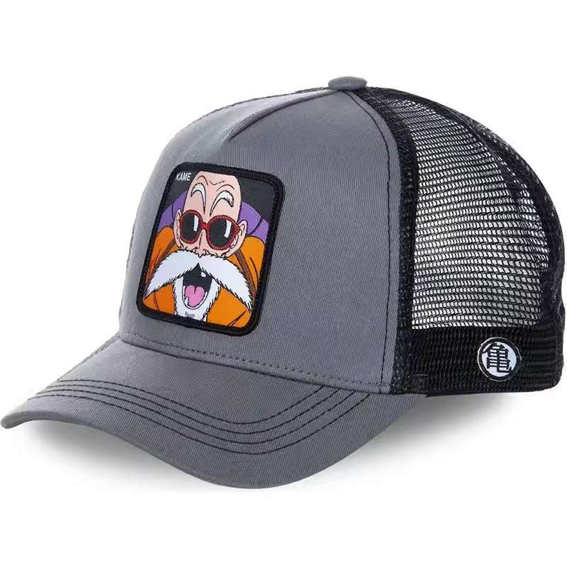 New Dragon Ball Son Goku Cap Summer Travel Peaked Cap Men's Embroidery Hip-Hop Cap Style Sun Visor Adjustable Trucker Mesh Cap