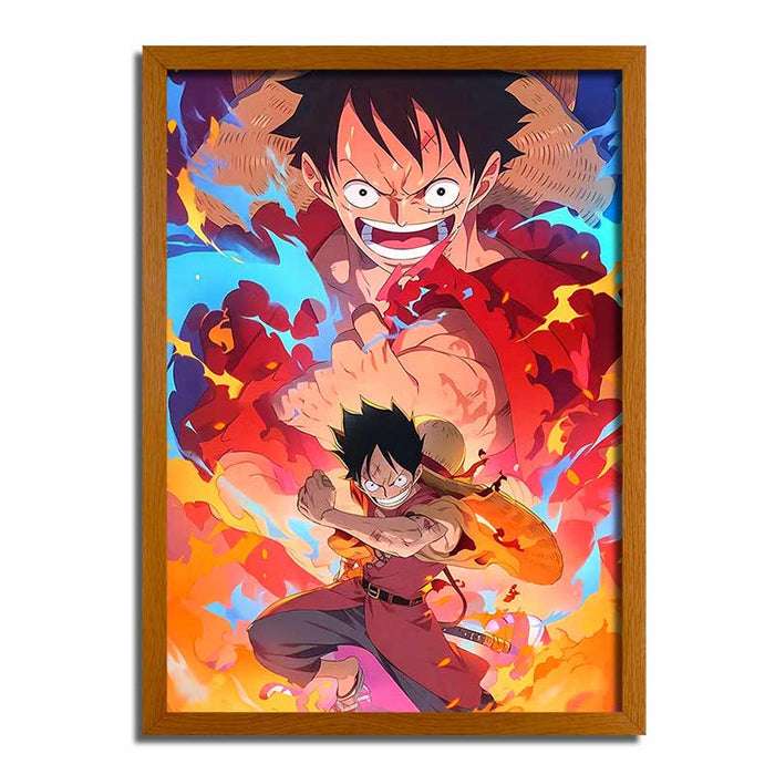 One Piece Luffy LED Light Up Painting Frame Glowing Frame 4D Painting