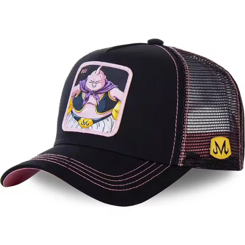 New Dragon Ball Son Goku Cap Summer Travel Peaked Cap Men's Embroidery Hip-Hop Cap Style Sun Visor Adjustable Trucker Mesh Cap