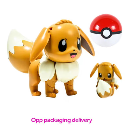 Pokemon Pokeball Figure Transformation Toy Pikachu Charizard Venusaur Blastoise Mewtwo Gyarados Solgaleo Lunala Eevee poke ball gift