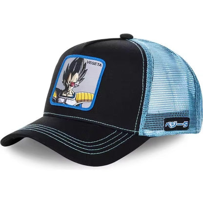 New Dragon Ball Son Goku Cap Summer Travel Peaked Cap Men's Embroidery Hip-Hop Cap Style Sun Visor Adjustable Trucker Mesh Cap