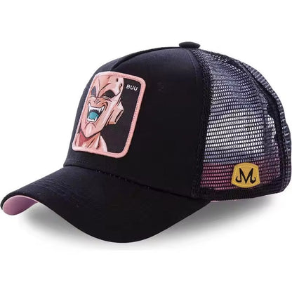 New Dragon Ball Son Goku Cap Summer Travel Peaked Cap Men's Embroidery Hip-Hop Cap Style Sun Visor Adjustable Trucker Mesh Cap