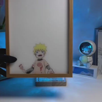 Marco de pintura con luz LED de Naruto Uzumaki, hijo del Séptimo Hokage, regalo de luz nocturna